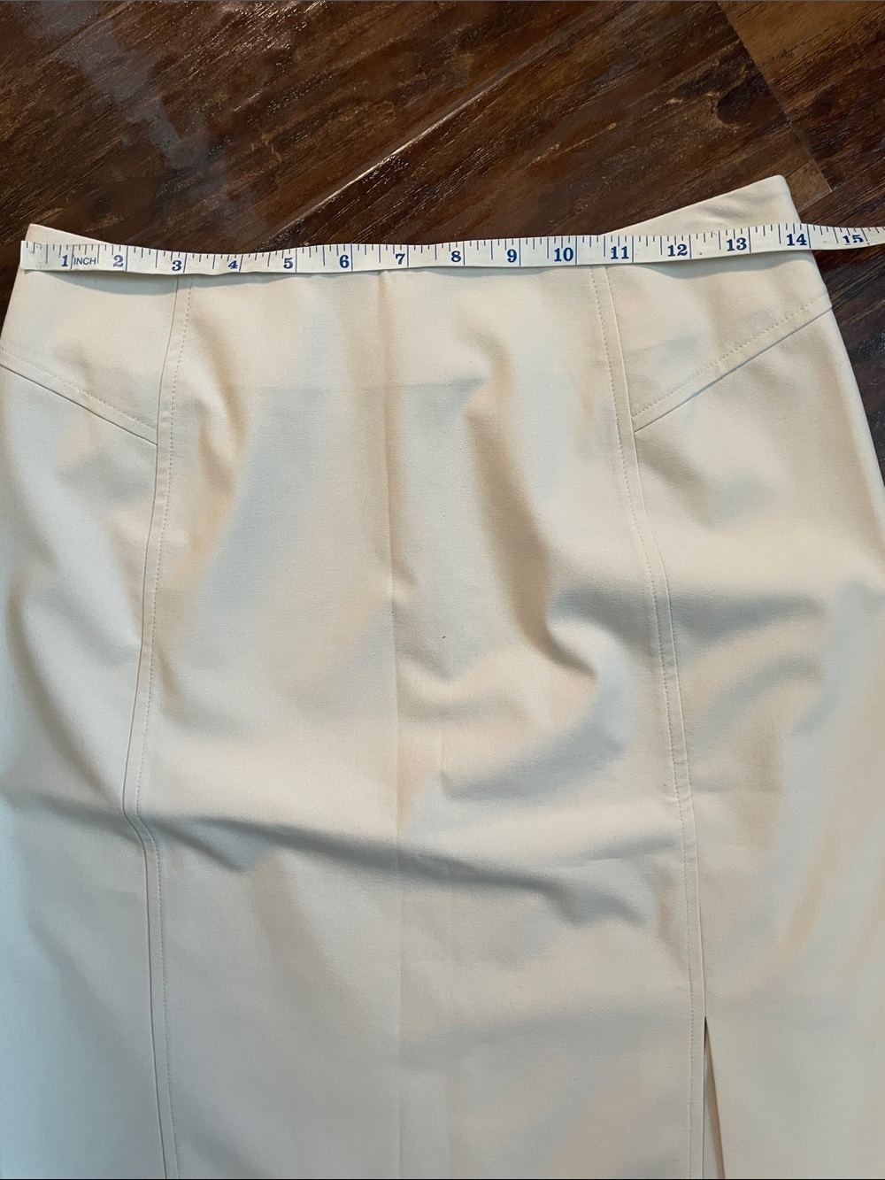 The Limited Cream Pencil Skirt with Side Slit - Picture 6 of 7